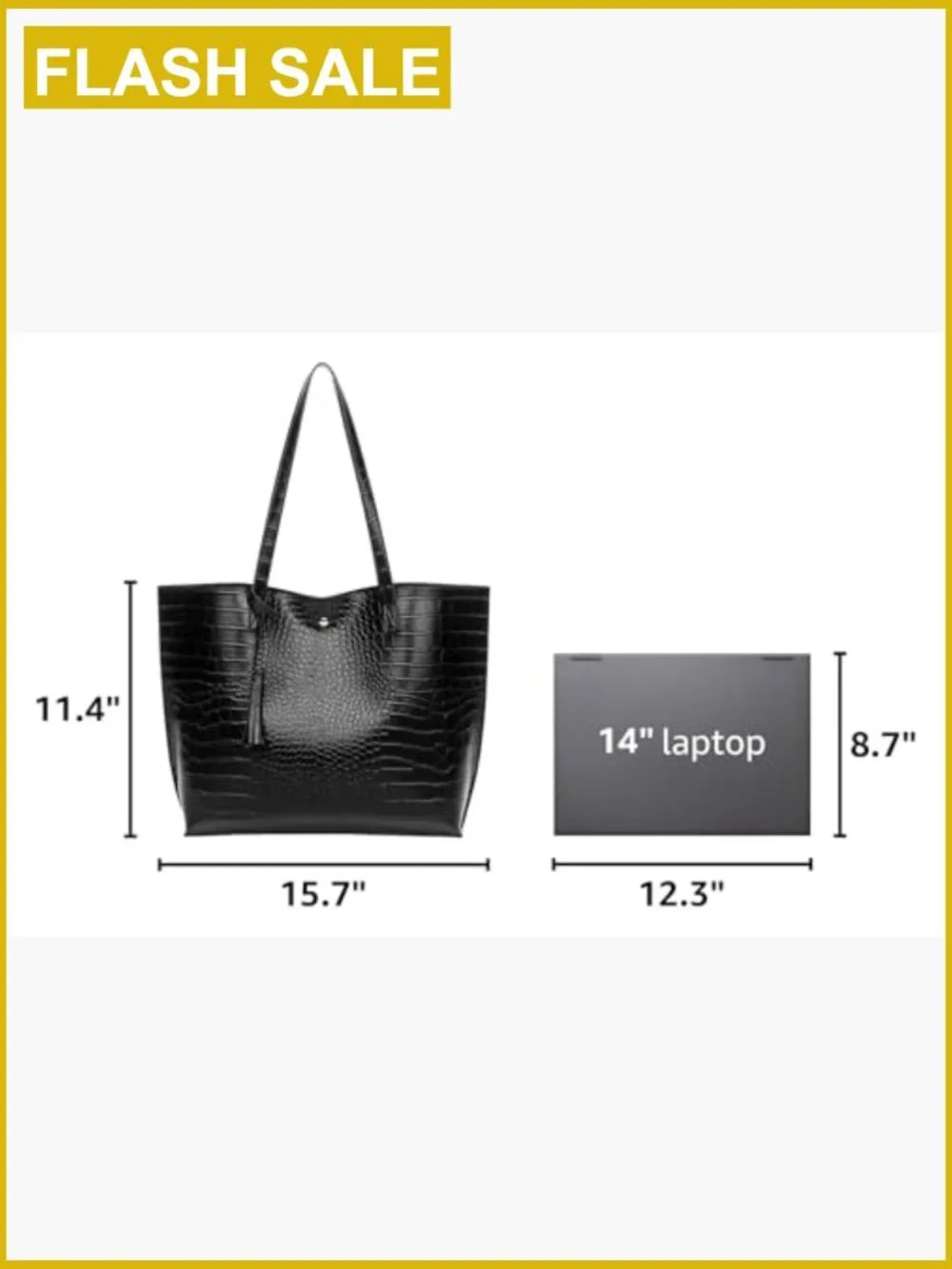 Vegan Faux Leather Tote Shoulder Bag Large Capacity Tassel Handbag